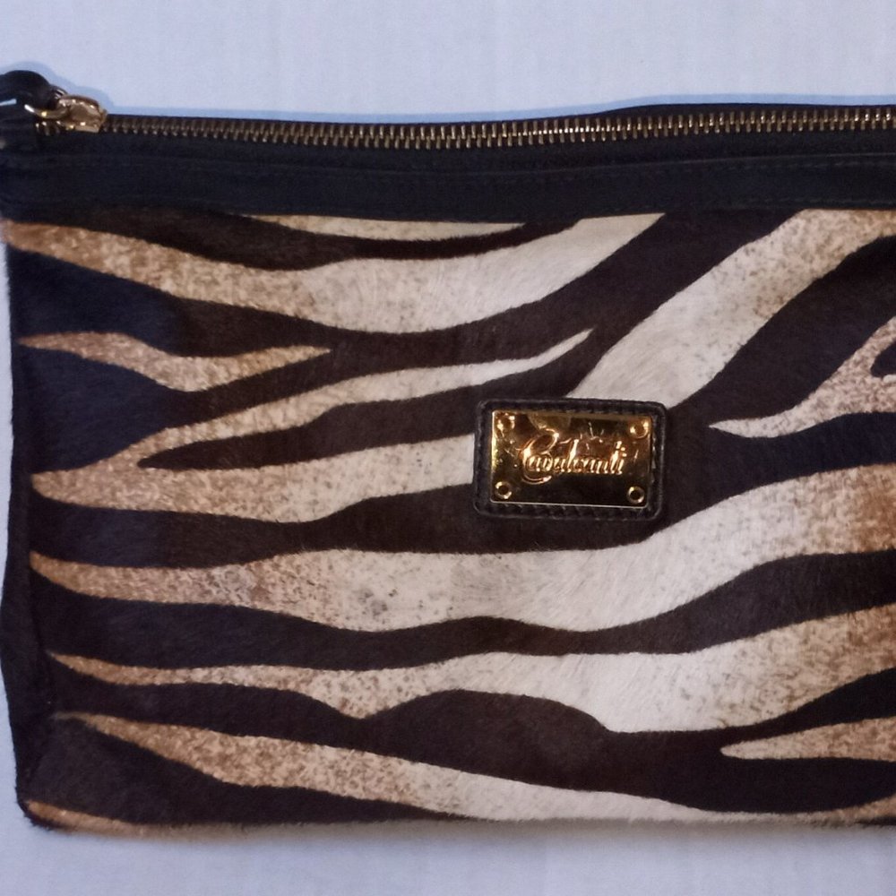 Cavalcanti🎀Wristlet Made in Italy Cavalcanti leather black calf hair clutch
